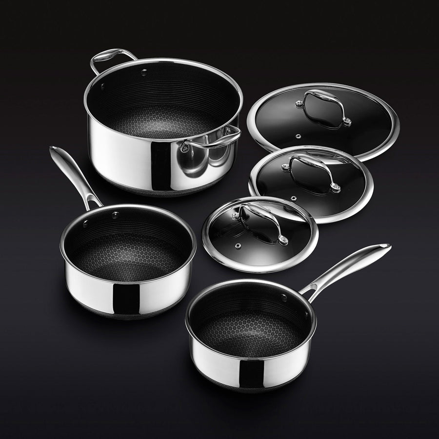 Hybrid Pot Set with Lids, 6-pc - HexClad